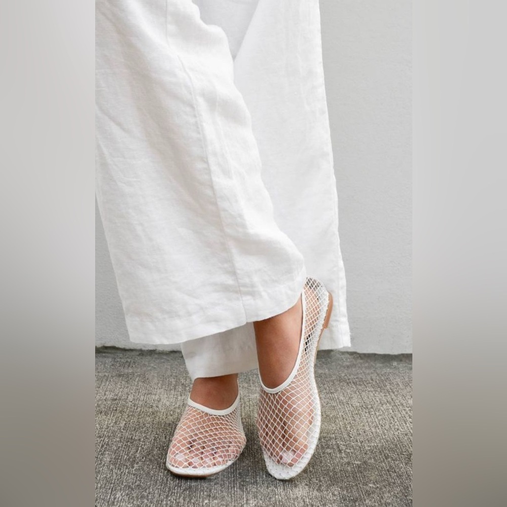 SENSO White Mesh Crystal Women's Flats